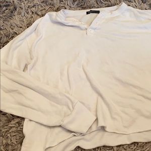 White Button Down Long Sleeve T-shirt